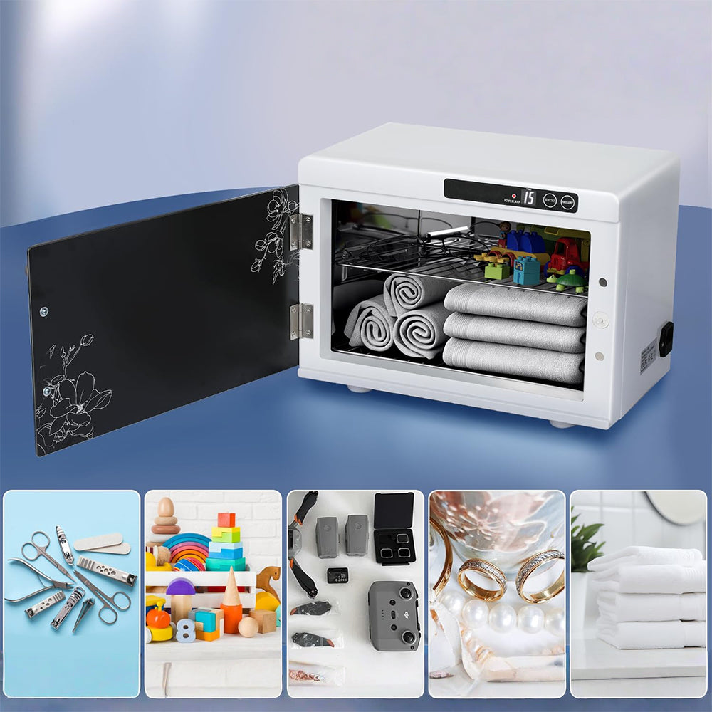 12L Nail Tool Cleaning Machine with UV Light, LED Timer & Replaceable Lamp