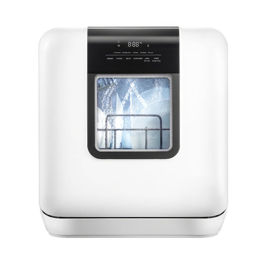 Portable Countertop Dishwasher, 6L Built-in Tank, Auto Door & Dual Drying