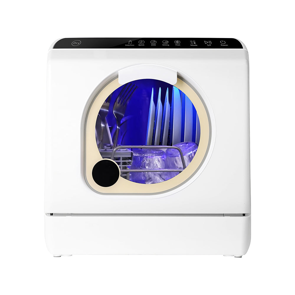 Portable Countertop Dishwasher with Water Tank, 5 Wash Programs, Tap Hookup