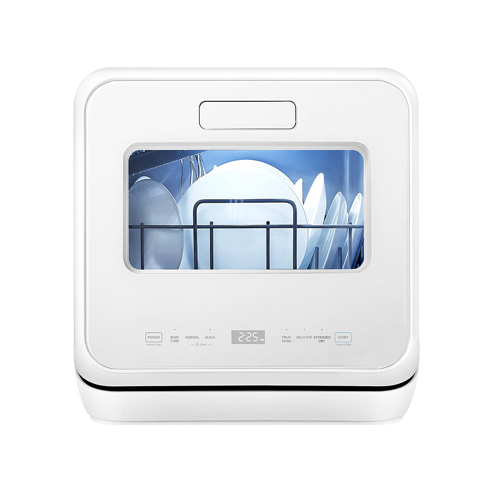 Portable Countertop Dishwasher, 6L Built-in Tank, Auto Door & Dual Drying