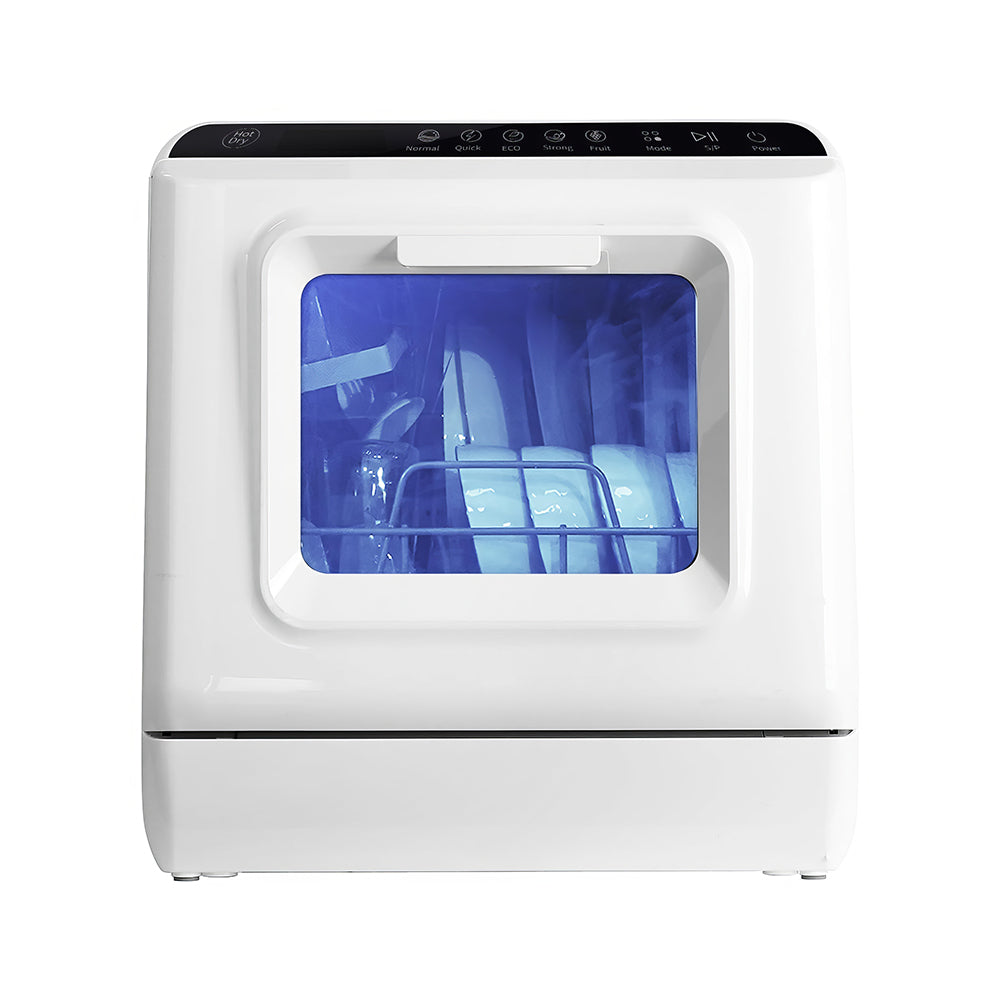 Portable Countertop Dishwasher with Water Tank, 5 Wash Programs, Tap Hookup