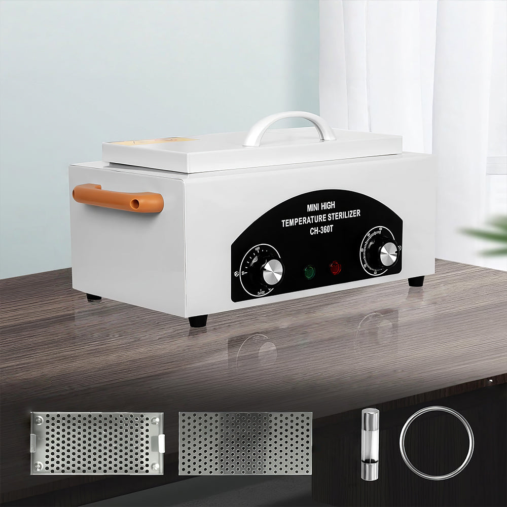 6L UV Light Nail Tool Cleaner Cabinet with Dry Heat, 110V 160W White