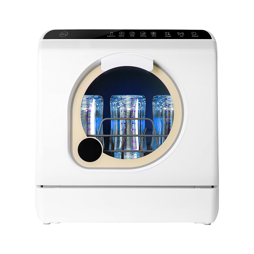 Portable Countertop Dishwasher with Water Tank, 5 Wash Programs, Tap Hookup