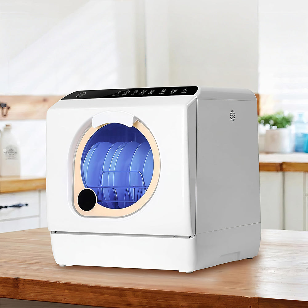 Portable Countertop Dishwasher with Built-in Water Tank, 5 Wash Cycles