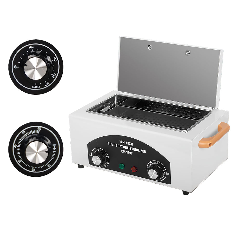 6L UV Light Nail Tool Cleaner Cabinet with Dry Heat, 110V 160W White