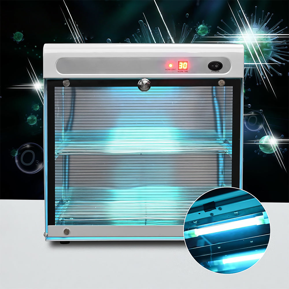 16L Electric Nail Tool Cleaning Cabinet with Blue Light & Timer