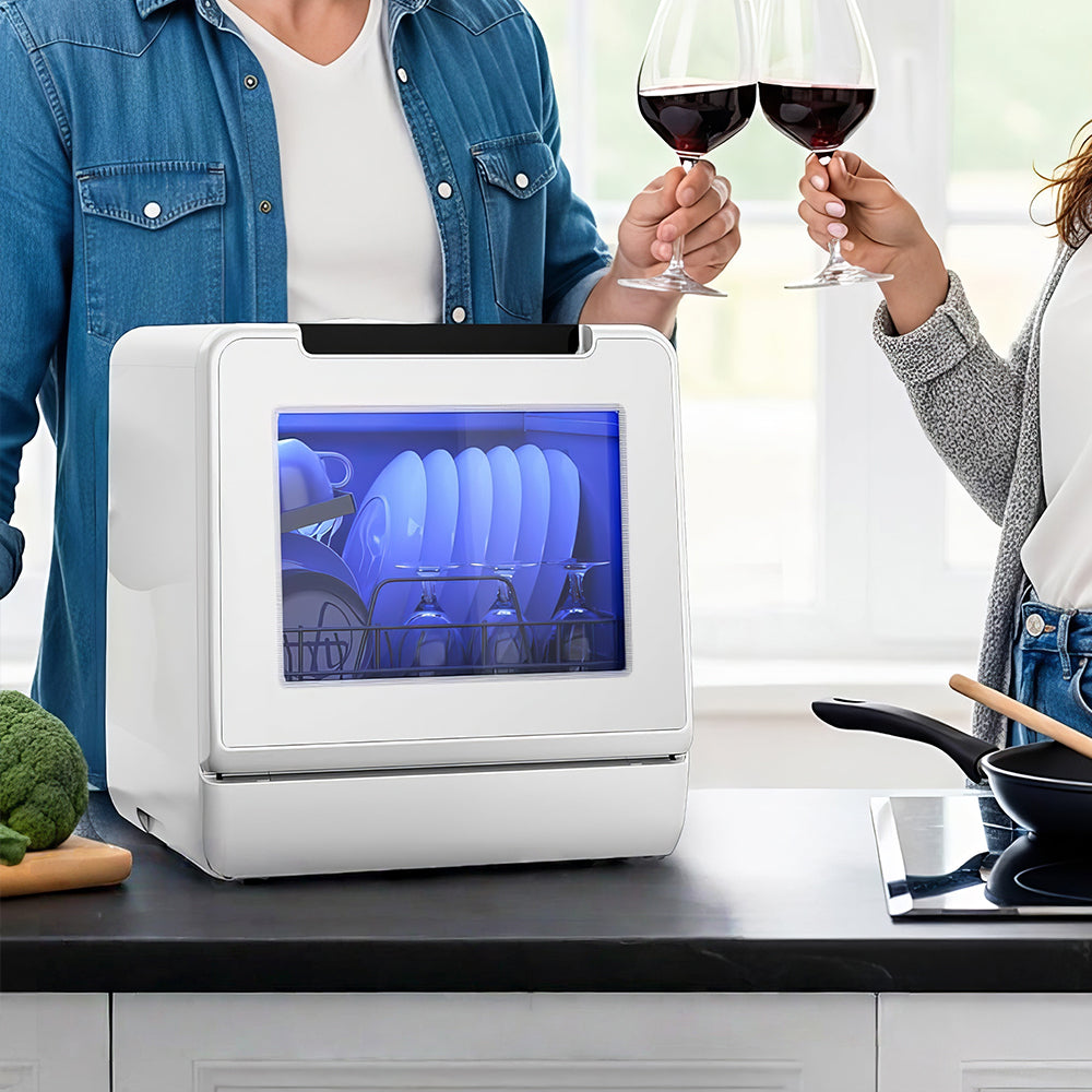 Portable Countertop Dishwasher, 8 Programs Mini Dishwasher with 5L Tank