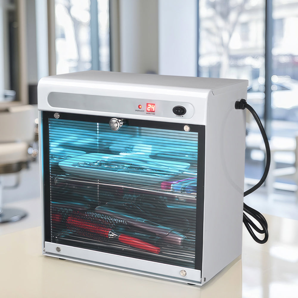 16L Electric Nail Tool Cleaning Cabinet with Blue Light & Timer